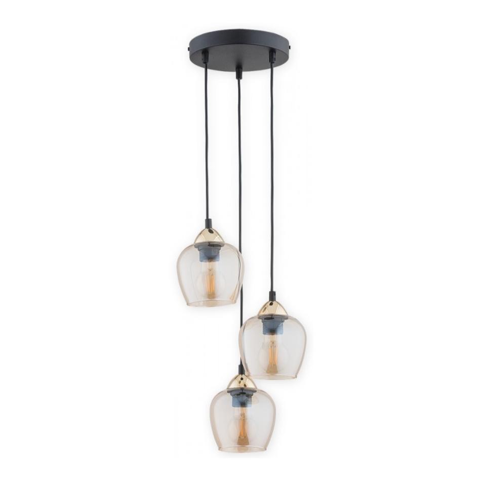 Zwis 3-punktowy nad stół Margo 3 - czarno-złoty