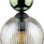 Zwis sufitowy Sophia Cognac Green 15 - okrągły klosz z nutą art déco