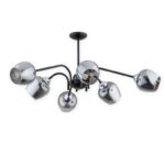 Żyrandol do sypialni Katla 6 - grafitowe klosze