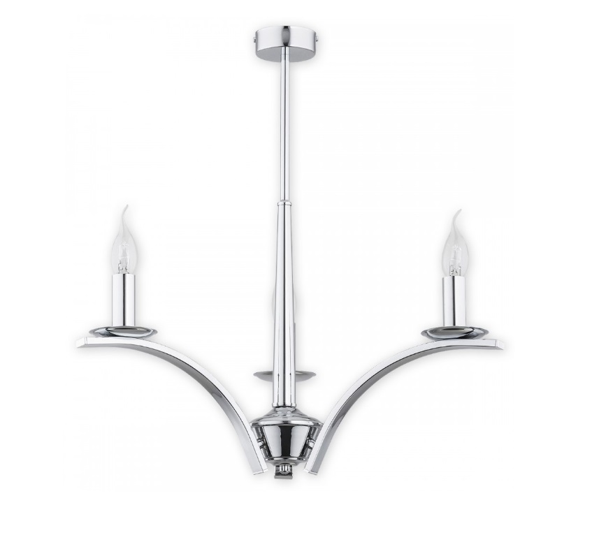 Żyrandol srebrny Kapra 3 - modern classic