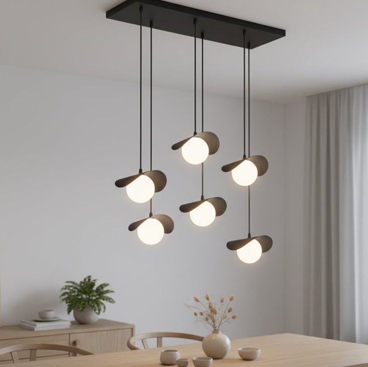 Żyrandol sufitowy wiszący Ritual 6 - czarny z kulami