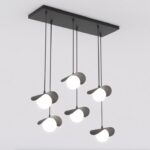 Żyrandol sufitowy wiszący Ritual 6 - czarny z kulami - 1