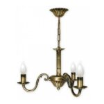 Żyrandol świecznikowy Prima 3 patyna - ozdobna podsufitka