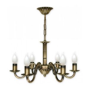 Żyrandol świecznikowy Prima 6 patyna - do salonu
