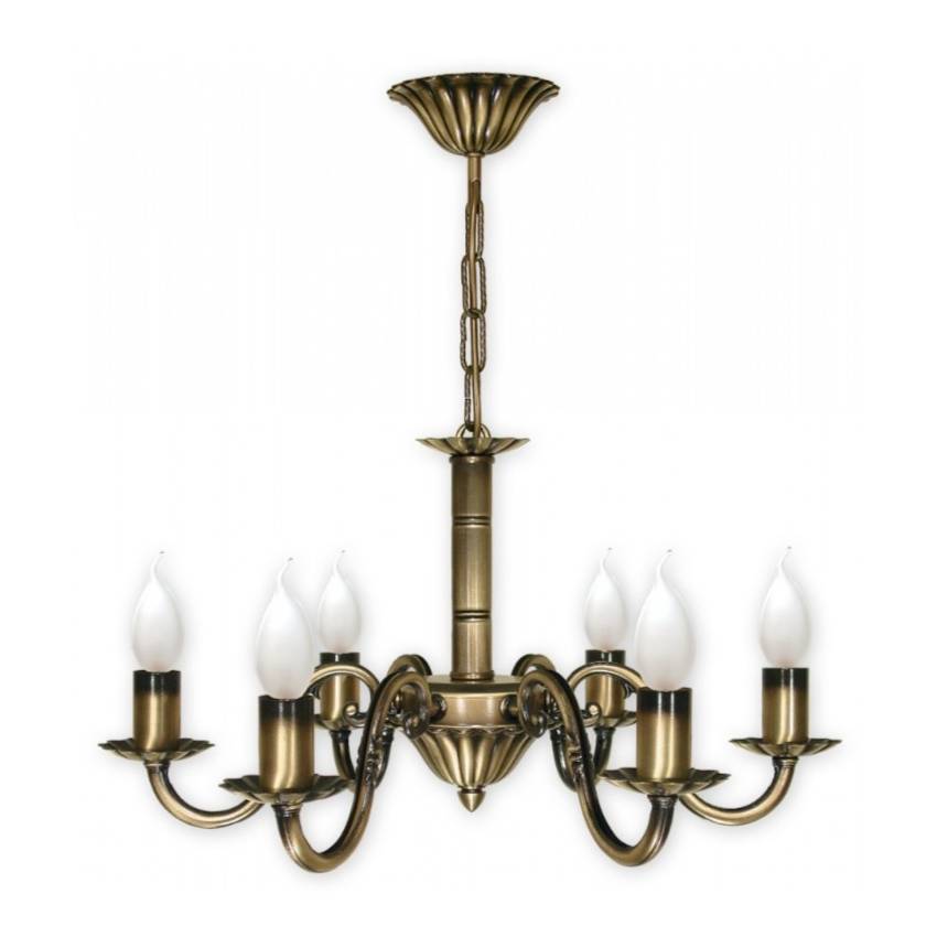 Żyrandol świecznikowy Prima 6 patyna - do salonu