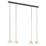 4-punktowa lampa wisząca Elit 4 - eleganckie złote klosze stożki