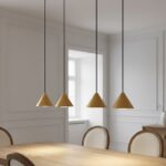 4-punktowa lampa wisząca Elit 4 - złote metalowe klosze