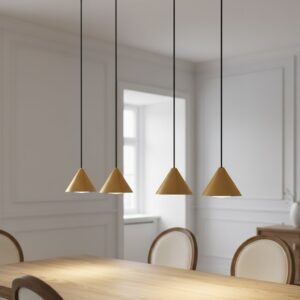 4-punktowa lampa wisząca Elit 4 - złote metalowe klosze