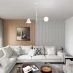 Asymetryczna biała lampa sufitowa Hermes 2 do nowoczesnego salonu - mieszane klosze