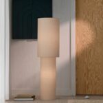 Beżowa lampa podłogowa Izara 110 - lniana tkanina