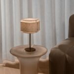 Beżowa lampa stołowa Takai z lnianym abażurem - Nordlux