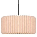 Beżowa lampa wisząca boho Vivienne 40 - plisowany abażur