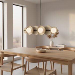 Beżowa lampa wisząca nad stół Model 6 - na 6 żarówek