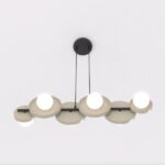 Beżowa lampa wisząca nad stół Model 6 - na 6 żarówek - nowoczesna