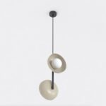 Beżowa lampa wisząca nad stolik Vanila - asymetryczna forma