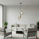 Beżowa lampa wisząca nad stolik Vanila - nowoczesna