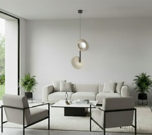 Beżowa lampa wisząca nad stolik Vanila - nowoczesna