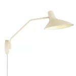 Beżowy kinkiet ścienny Darci do czytania - regulowany klosz