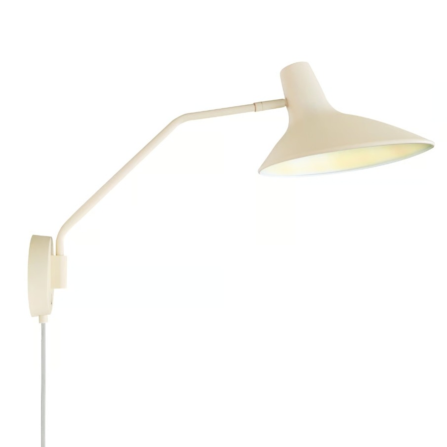 Beżowy kinkiet ścienny Darci do czytania - regulowany klosz