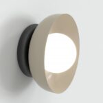 Beżowy okrągły metalowy kinkiet Ozzy - Emibig - nowoczesny