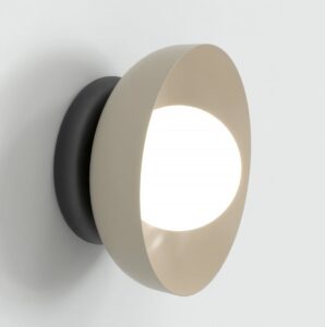 Beżowy okrągły metalowy kinkiet Ozzy - Emibig - nowoczesny