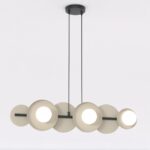 Beżowy żyrandol wiszacy nad stół Model 6 - na 6 żarówek - do jadalni kuchni salonu