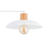 Biała lampa sufitowa Kobe 2 - metal i drewno do wnętrz skandynawskich