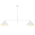 Biała lampa sufitowa Maverick 2 do salonu - metalowe klosze