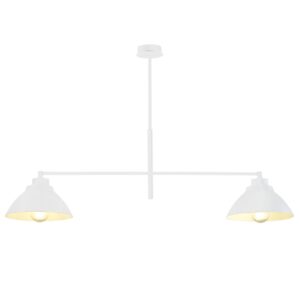 Biała lampa sufitowa Maverick 2 do salonu - metalowe klosze