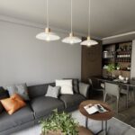 Biała lampa wisząca Kobe 3 - nad stolik kawowy do salonu