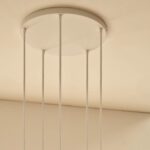 Biała okrągła podsufitka Luana 40 cm - do powieszenia 5 kloszy