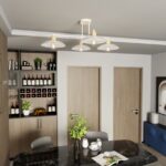 Biały nowoczesny żyrandol Kobe 4 - cztery metalowe klosze nad stół