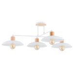 Biały nowoczesny żyrandol Kobe 4 - cztery perforowane metalowe klosze