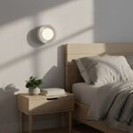 Biały okrągły kinkiet ścienny Lulu do sypialni - minimalistyczny