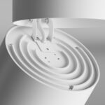 Biały reflektor sufitowy Yin LED - regulacja kierunku światła - aluminiowy