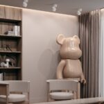 Biały reflektor sufitowy Yin do salonu - z regulowaną głowicą LED