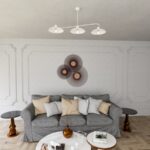 Biały żyrandol Foster 3 metalowy do nowoczesnego salonu - klosze talerzowe