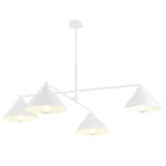 Biały żyrandol Maverick 4 do jadalni - metalowe klosze