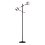 Czarna lampa podłogowa Linear 2 - metalowa szklane klosze