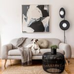 Czarna lampa podłogowa Slate - kuliste mleczne klosze