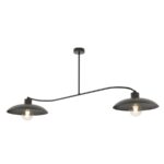 Czarna lampa sufitowa Foster 2 loft - dwa klosze talerzowe
