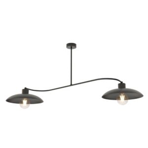 Czarna lampa sufitowa Foster 2 loft - dwa klosze talerzowe