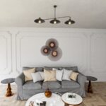 Czarna lampa sufitowa Foster 3 do nowoczesnego salonu - metalowe klosze półkopuły - loft