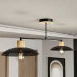 Czarna lampa sufitowa Kobe 2 - perforowane metalowe klosze