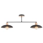 Czarna lampa sufitowa Kobe 2 - perforowane metalowe klosze - Emibig