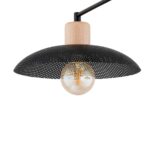 Czarna lampa sufitowa Kobe 2 - perforowane metalowe klosze o siatkowej fakturze