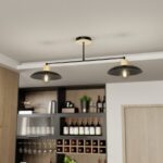 Czarna lampa sufitowa Kobe 2 - perforowane metalowe klosze - styl loft