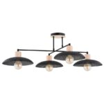 Czarna lampa sufitowa Kobe 4 - siatkowe metalowe klosze