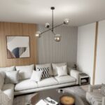 Czarna lampa sufitowa Linear 4 grafitowe klosze - do nowoczesnego salonu