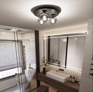 Czarna lampa sufitowa Solar 3 - grafitowe kule